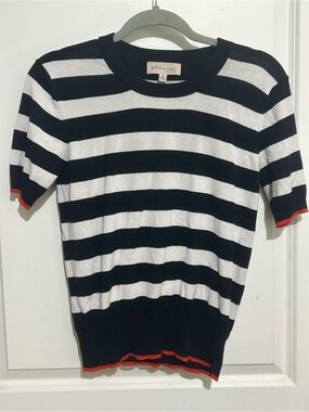 Philosophy Nautical Striped Knit Top Navy White Size M